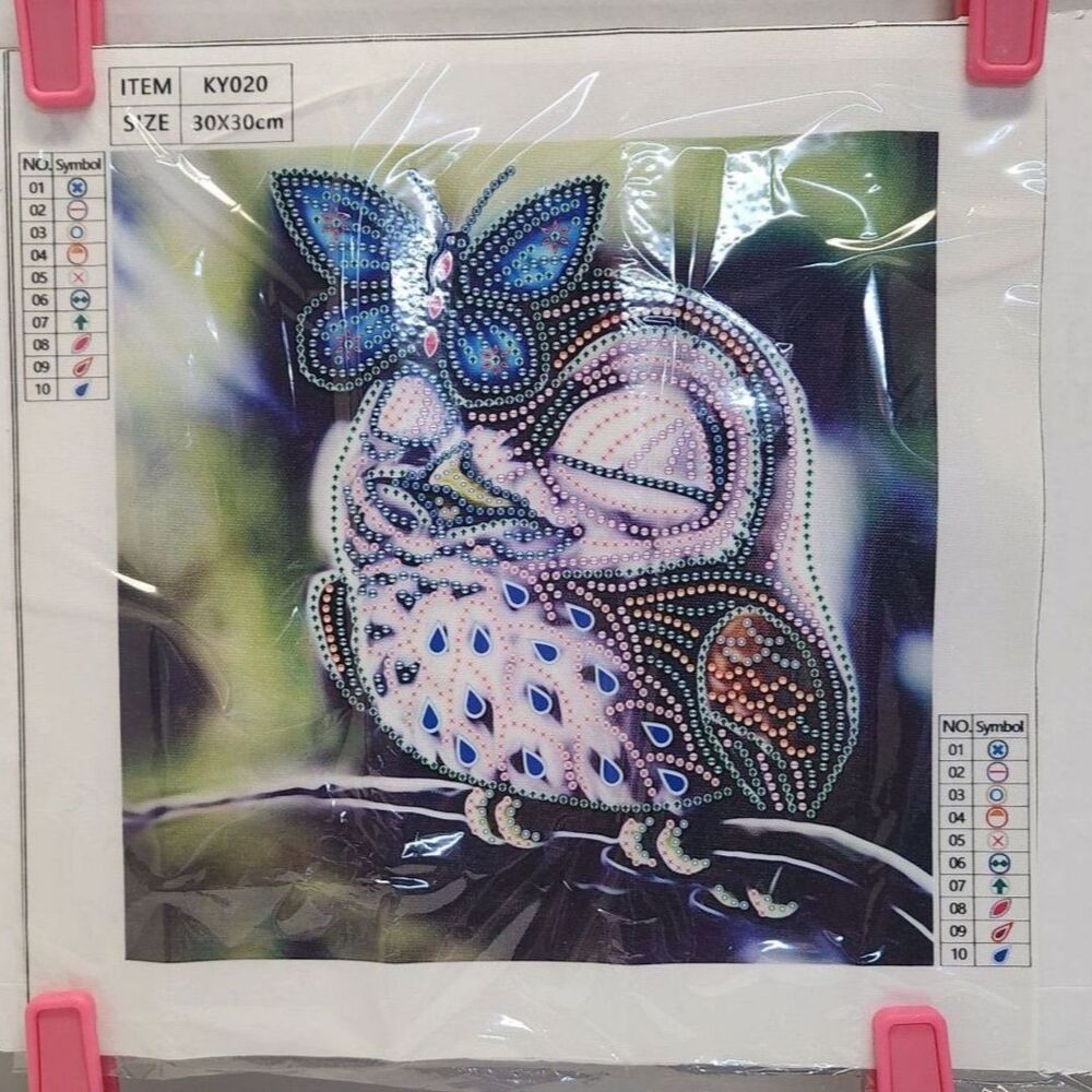 5D Diamond Painting Owl and Butterfly Diamond Painting Kit KY020 NEW
